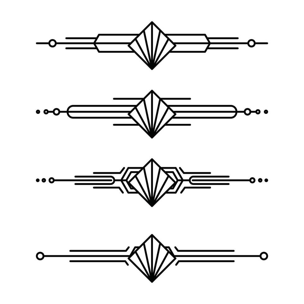 art déco ligne frontière. moderne arabe or cadres, décoratif lignes les frontières et géométrique d'or étiquette Cadre conception éléments vecteur