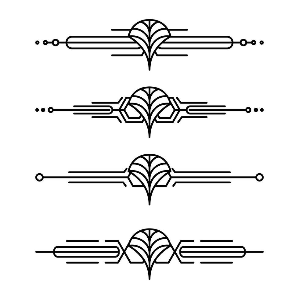 art déco ligne frontière. moderne arabe or cadres, décoratif lignes les frontières et géométrique d'or étiquette Cadre conception éléments vecteur