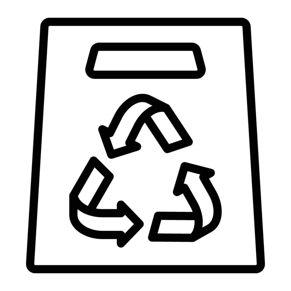 recycler sac ligne icône conception vecteur