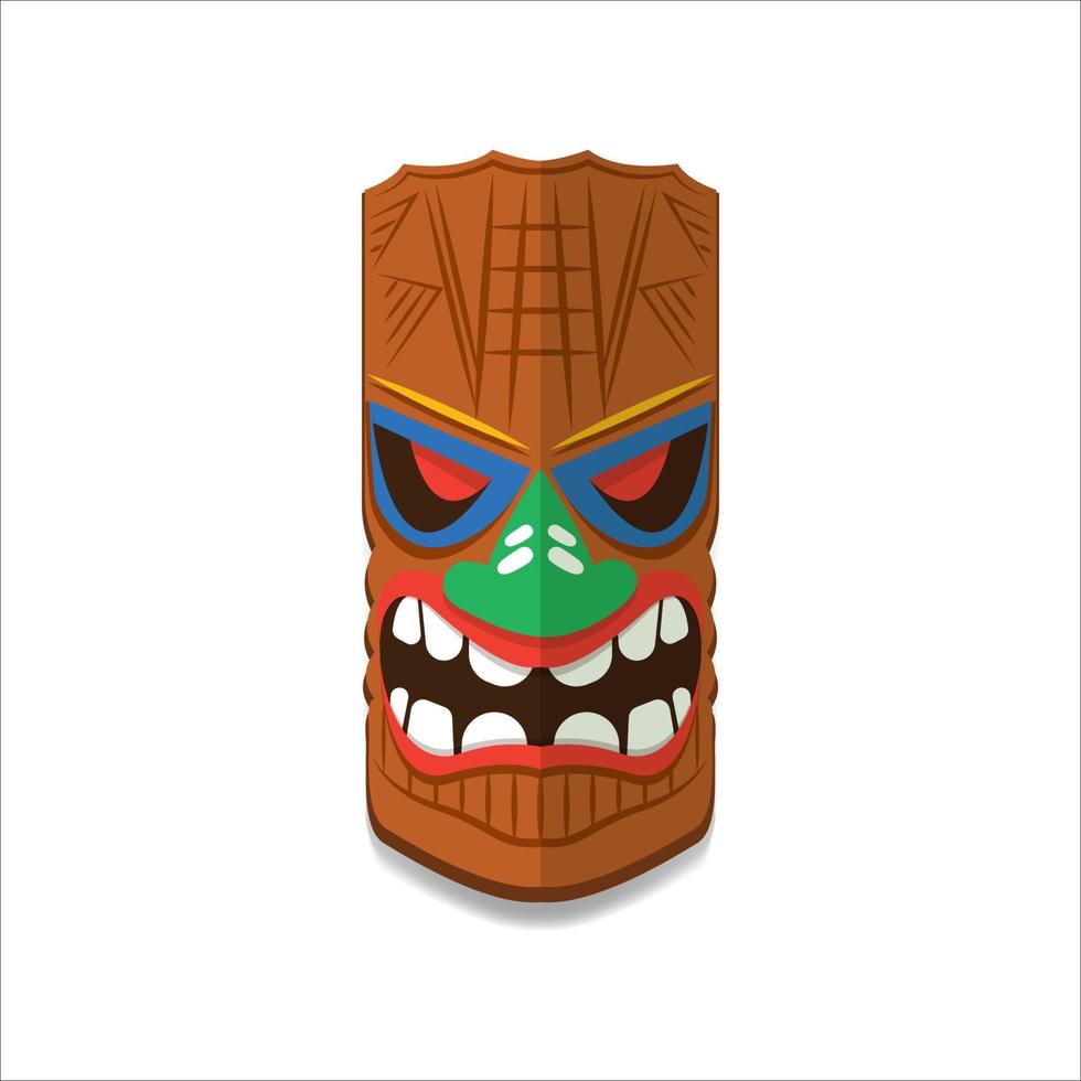 illustration de masque tiki en bois vecteur