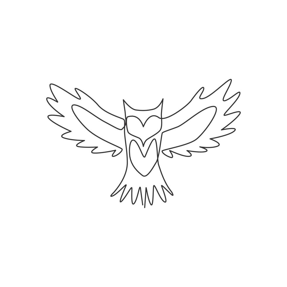 dessin au trait continu unique d'oiseau hibou de luxe pour l'identité du logo d'entreprise. concept d'icône d'entreprise moderne de forme animale. illustration graphique de conception de dessin vectoriel d'une ligne