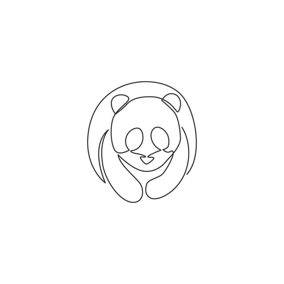 dessin au trait continu unique de panda drôle pour l'identité du logo de la société. concept d'icône d'entreprise de forme animale de mammifère mignon. illustration graphique de vecteur de conception de dessin dynamique d'une ligne