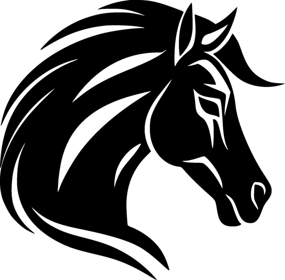 cheval - noir et blanc isolé icône - illustration vecteur