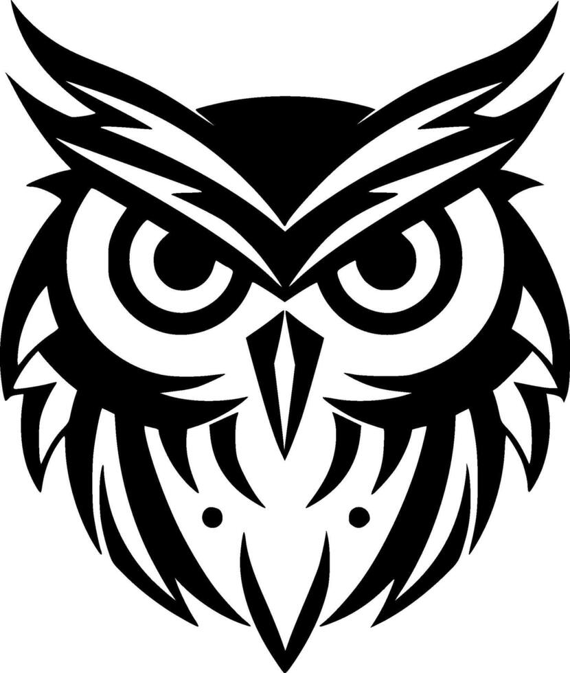 hibou - minimaliste et plat logo - illustration vecteur