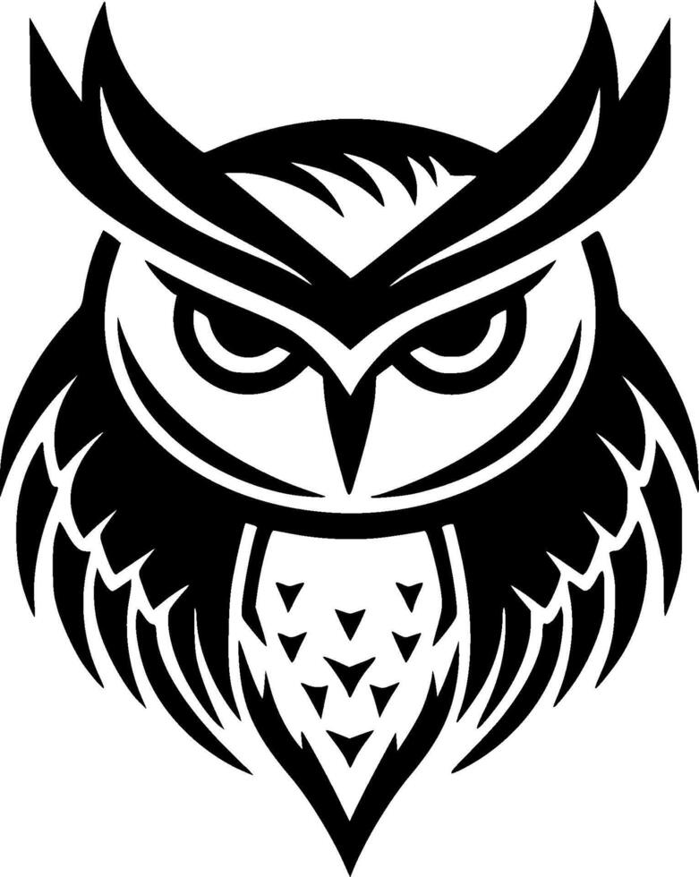 hibou - minimaliste et plat logo - illustration vecteur