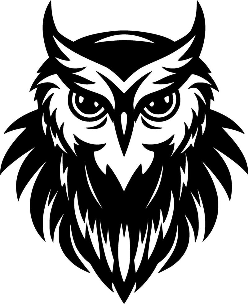 hibou, noir et blanc illustration vecteur