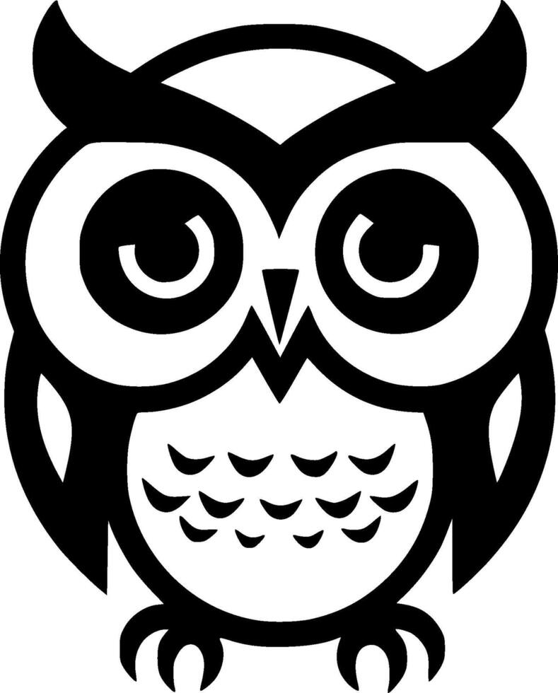 hibou bébé - minimaliste et plat logo - illustration vecteur