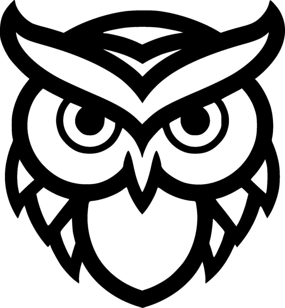 hibou bébé - minimaliste et plat logo - illustration vecteur