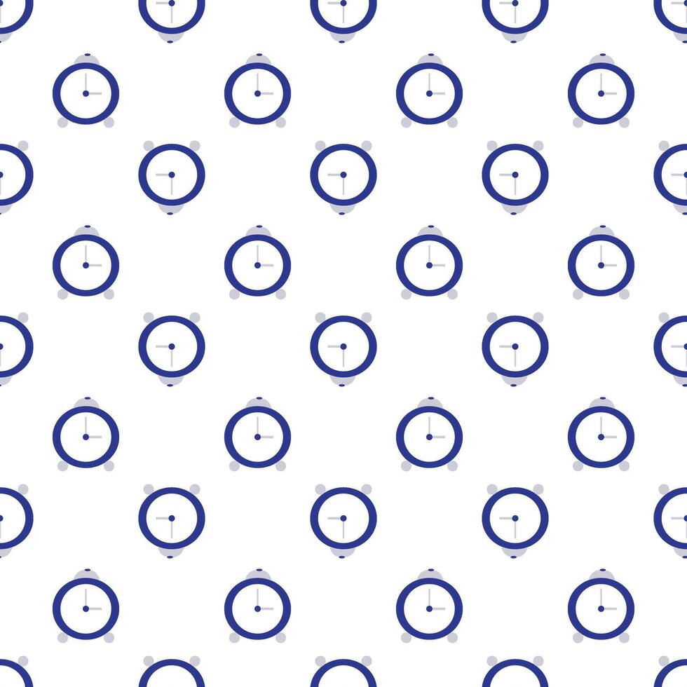 Facile bleu alarme horloge. sans couture modèle. illustration. vecteur