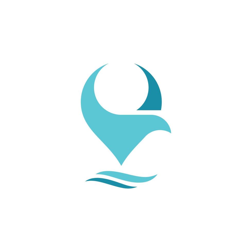 logo d'oiseau de navigation vecteur