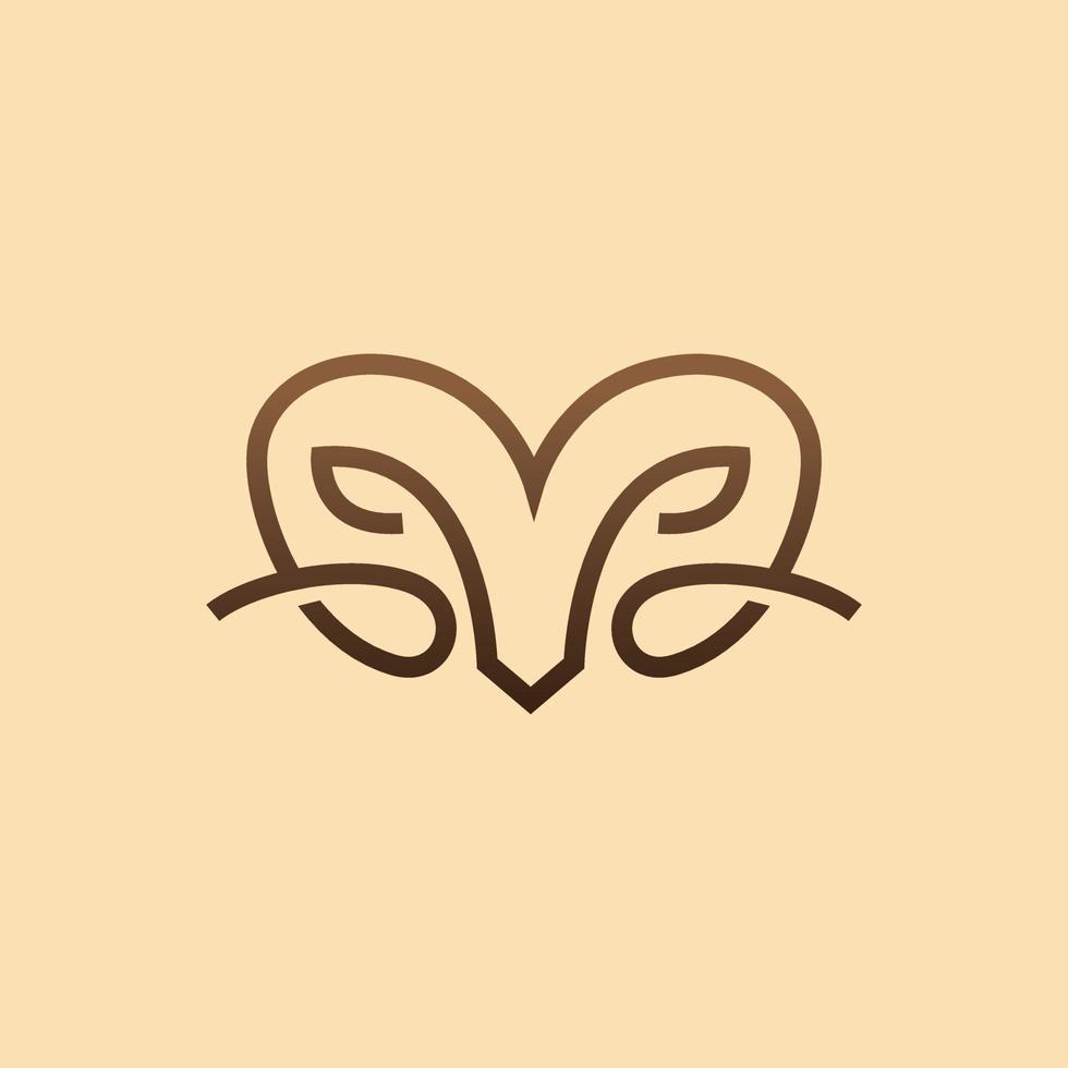 logo tête de bélier vecteur