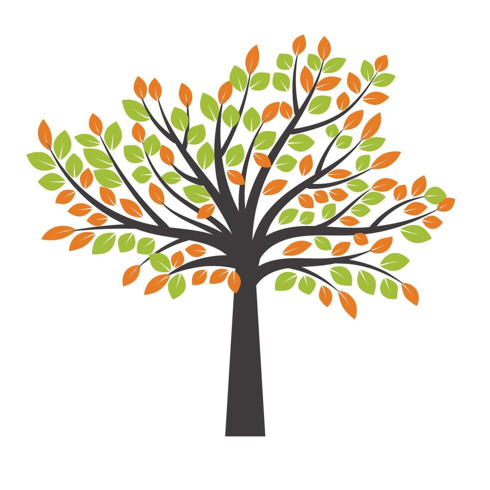 abstrait coloré arbre icône conception. croissance et sagesse logo conception. vert arbre icône. vecteur