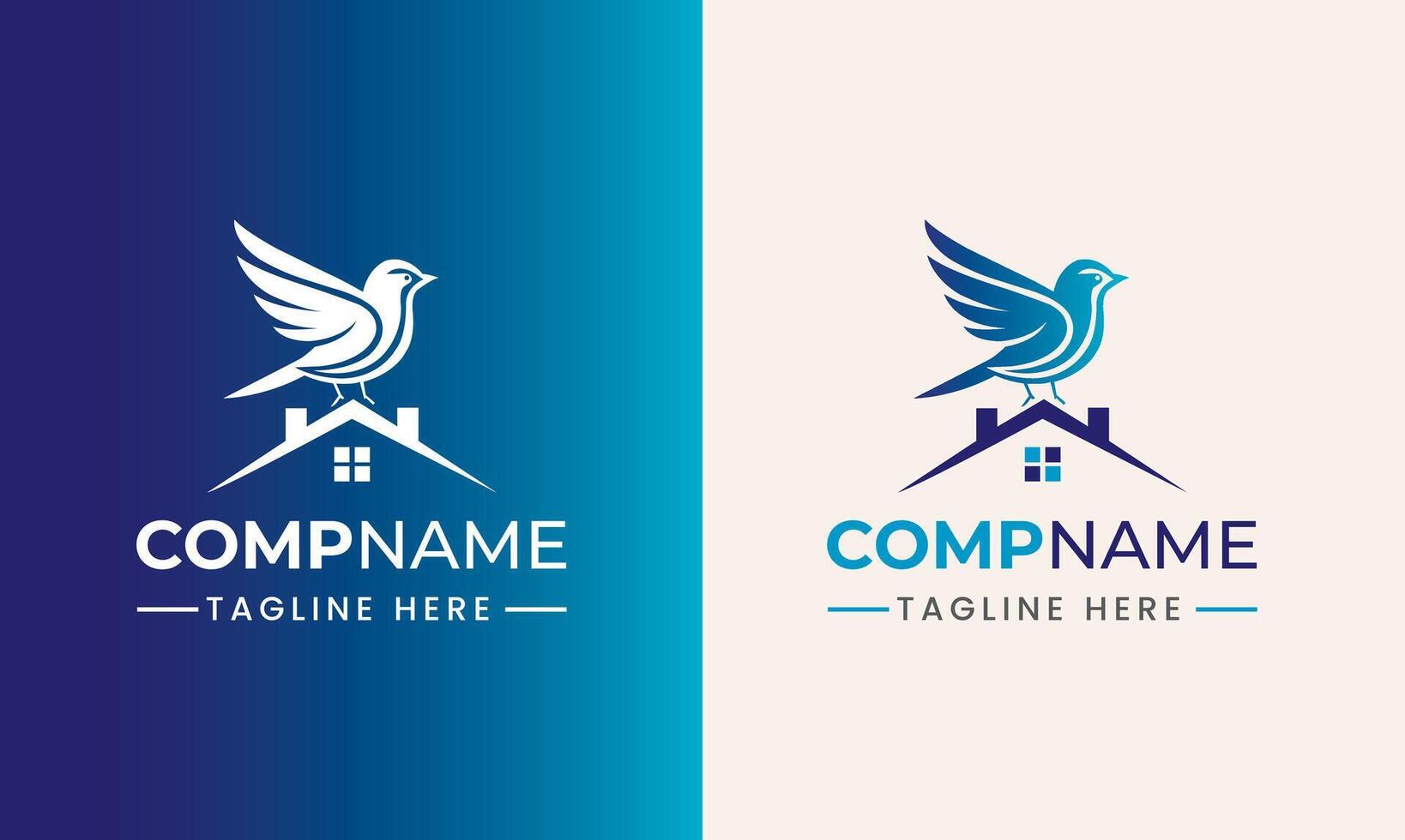 immobilier icône avec feuille, Accueil icône avec oiseau, bâtiment logo, icône maison illustration symbole idée vecteur