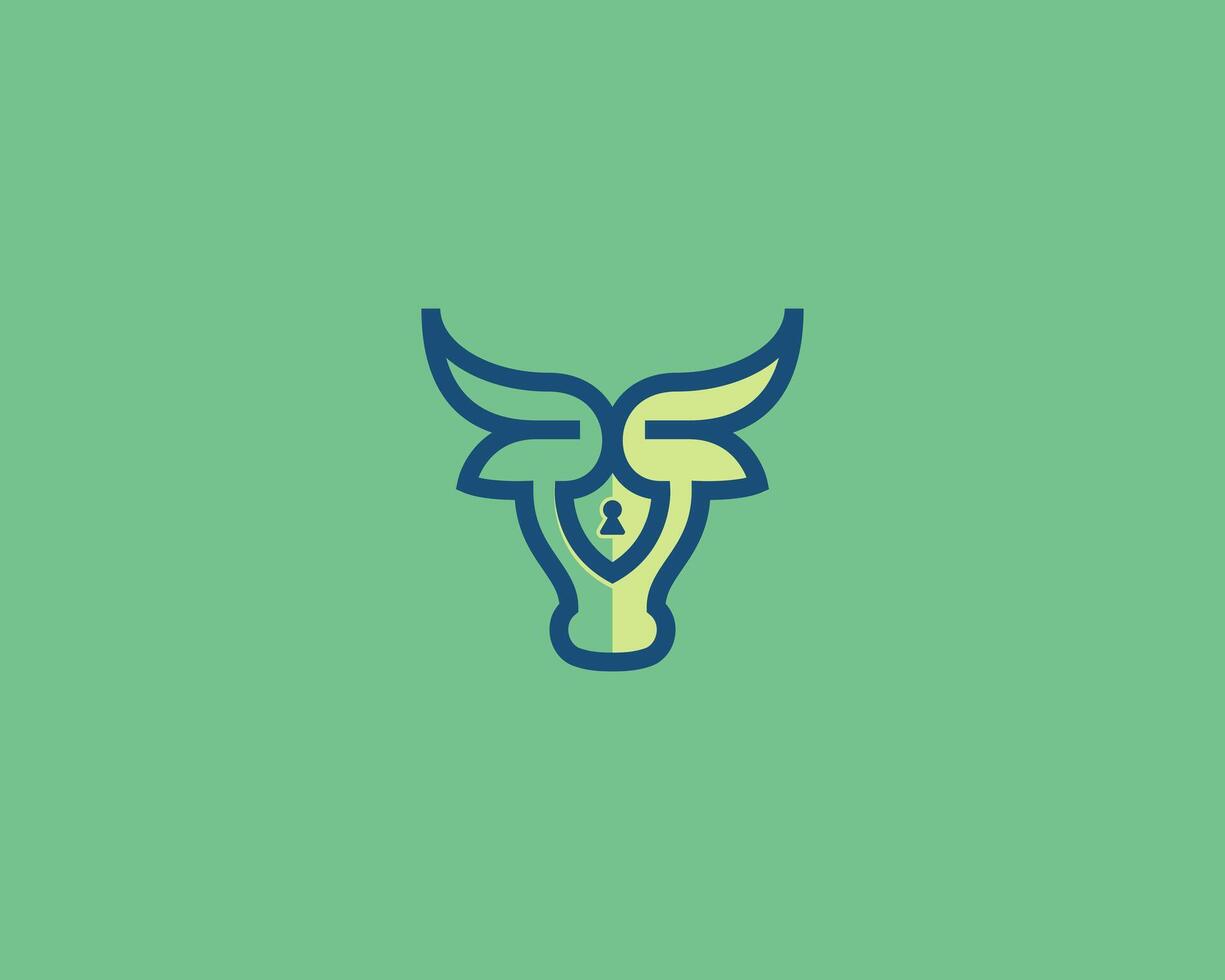 abstrait Créatif taureau tête avec bouclier logo vecteur