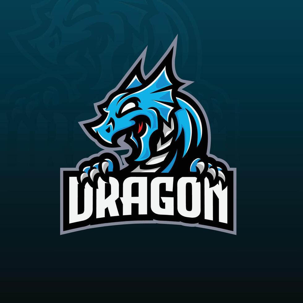 logo esport mascotte dragon vecteur