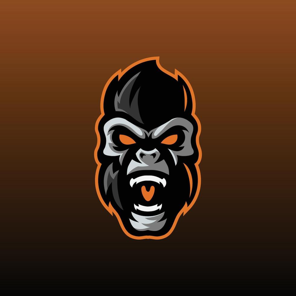gorille mascotte esport logo conception vecteur