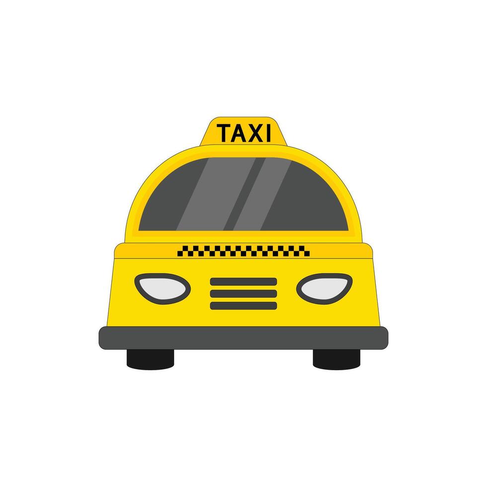 plat illustration de une Jaune Taxi icône sur une blanc Contexte. vecteur