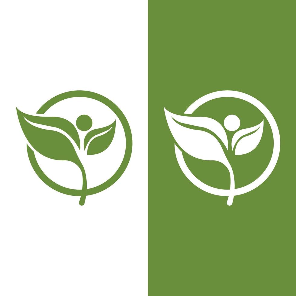 logos de l'écologie des feuilles d'arbre vert vecteur