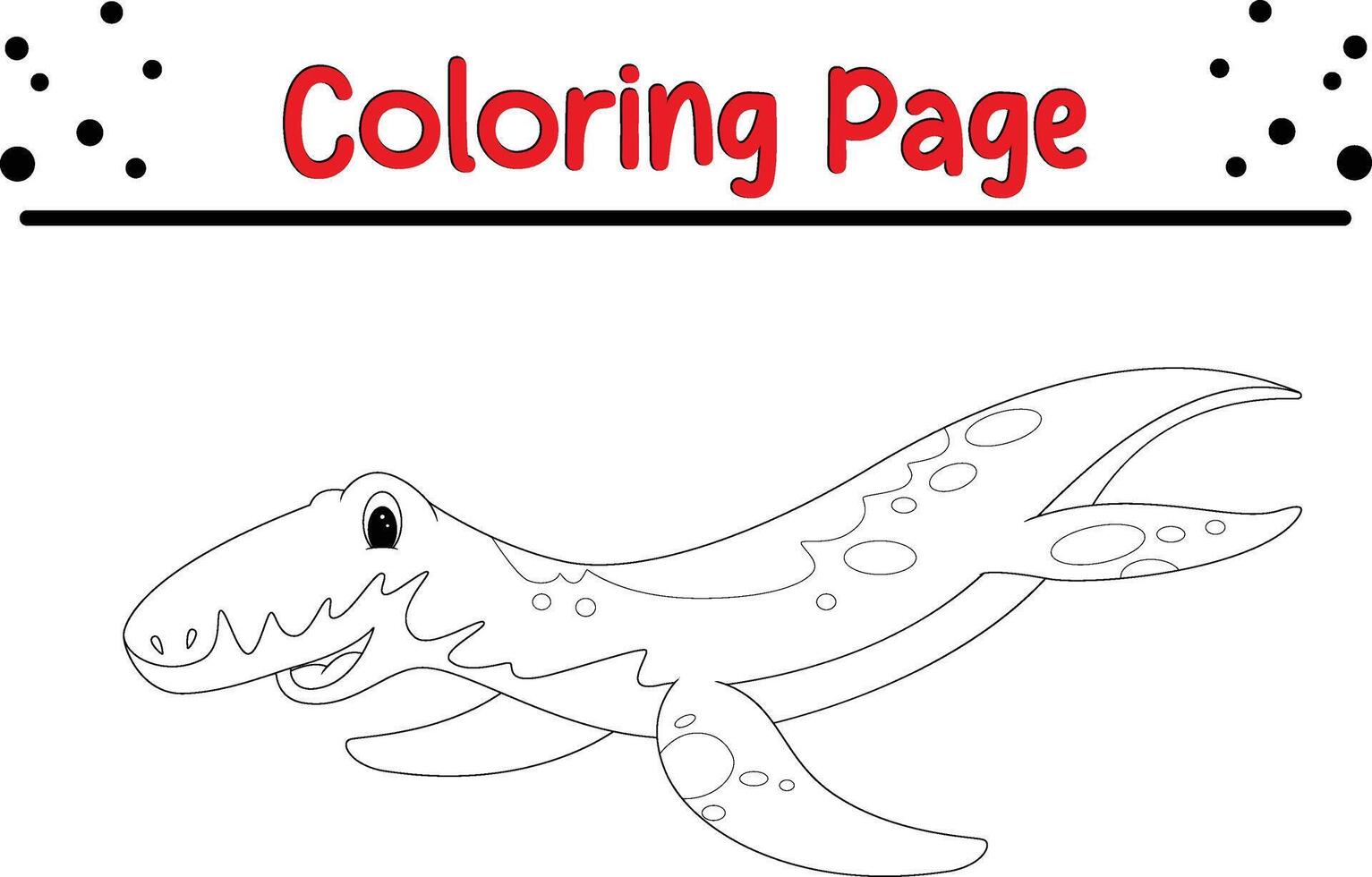 plésiosaures dinosaure coloration livre page pour des gamins vecteur