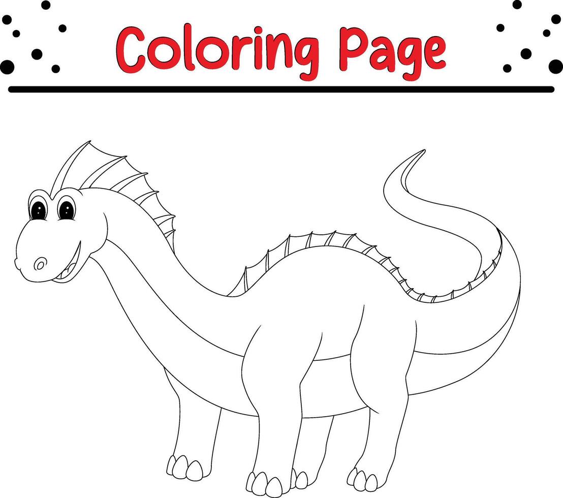 dinosaures coloration page. content animal coloration livre pour les enfants. vecteur