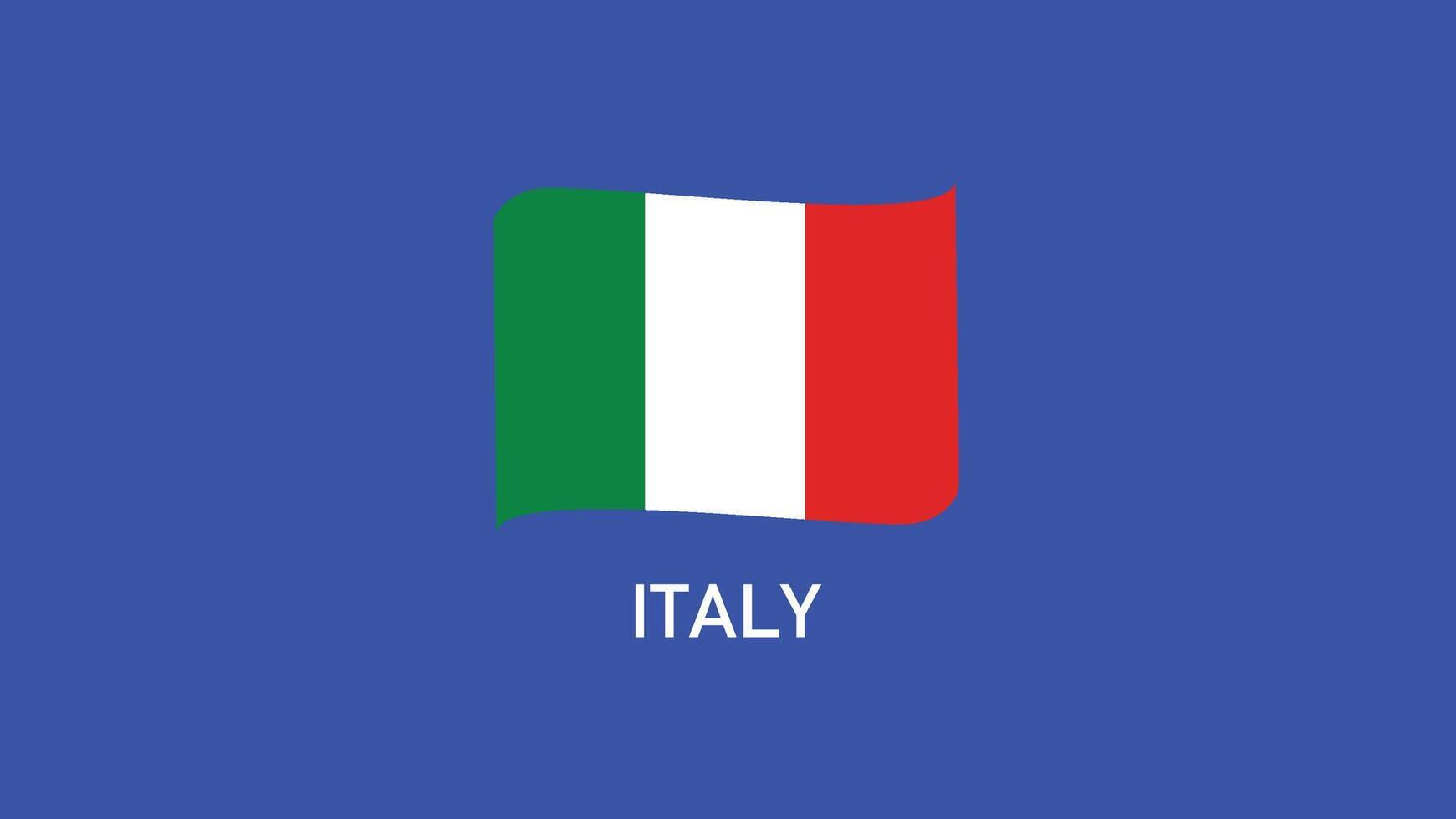 Italie drapeau ruban équipes européen nations 2024 abstrait des pays européen Allemagne Football symbole logo conception illustration vecteur