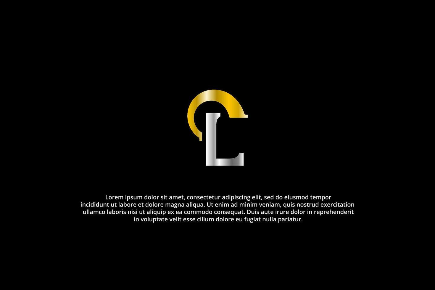 lettre c et l lux avec noir Contexte logo vecteur