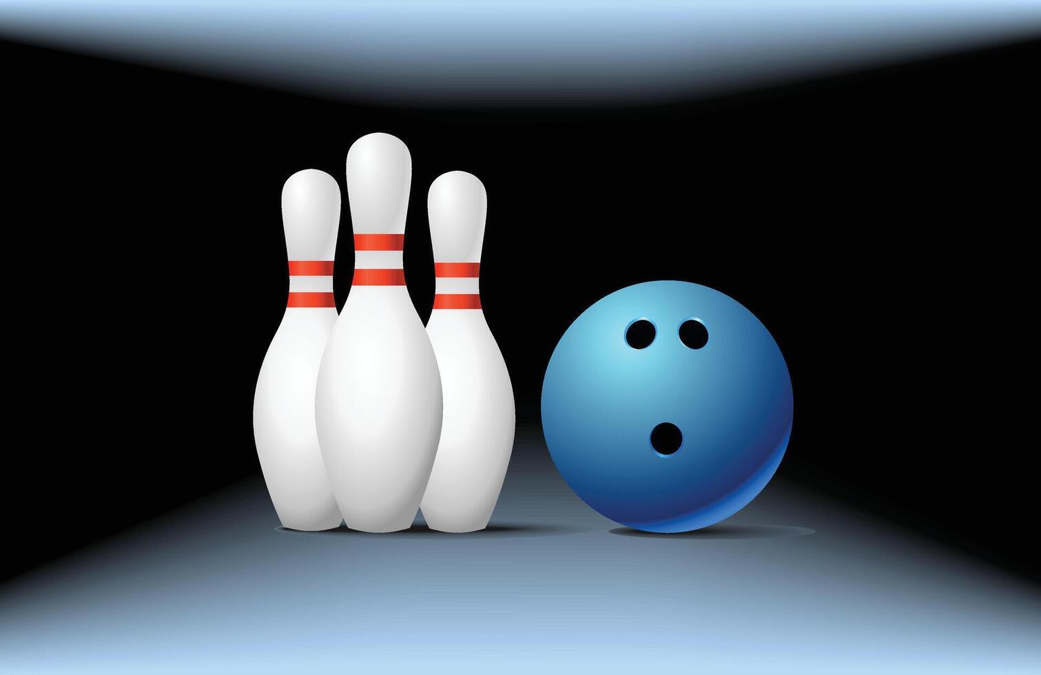 bowling Balle Jeu avec le épingles. illustration de bowling vecteur