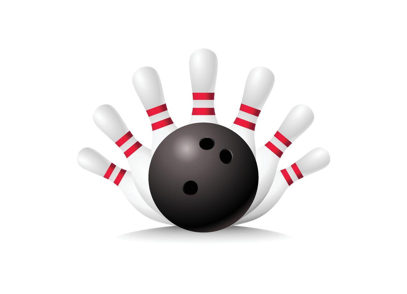 bowling Balle Jeu avec le épingles. illustration de bowling vecteur