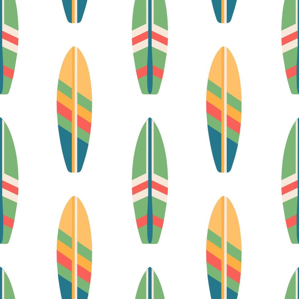 sans couture modèle de planches de surf. été planches de surf dans coloré modèle conception sur blanc Contexte. vecteur