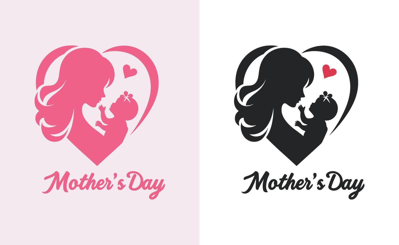 femmes et enfant logo conception de la mère journée spécial pouvez être utilisé dans social médias poste, salutation carte conception, bannière et affiches. content les mères journée silhouette pour meilleur maman et enfant l'amour carte conception vecteur