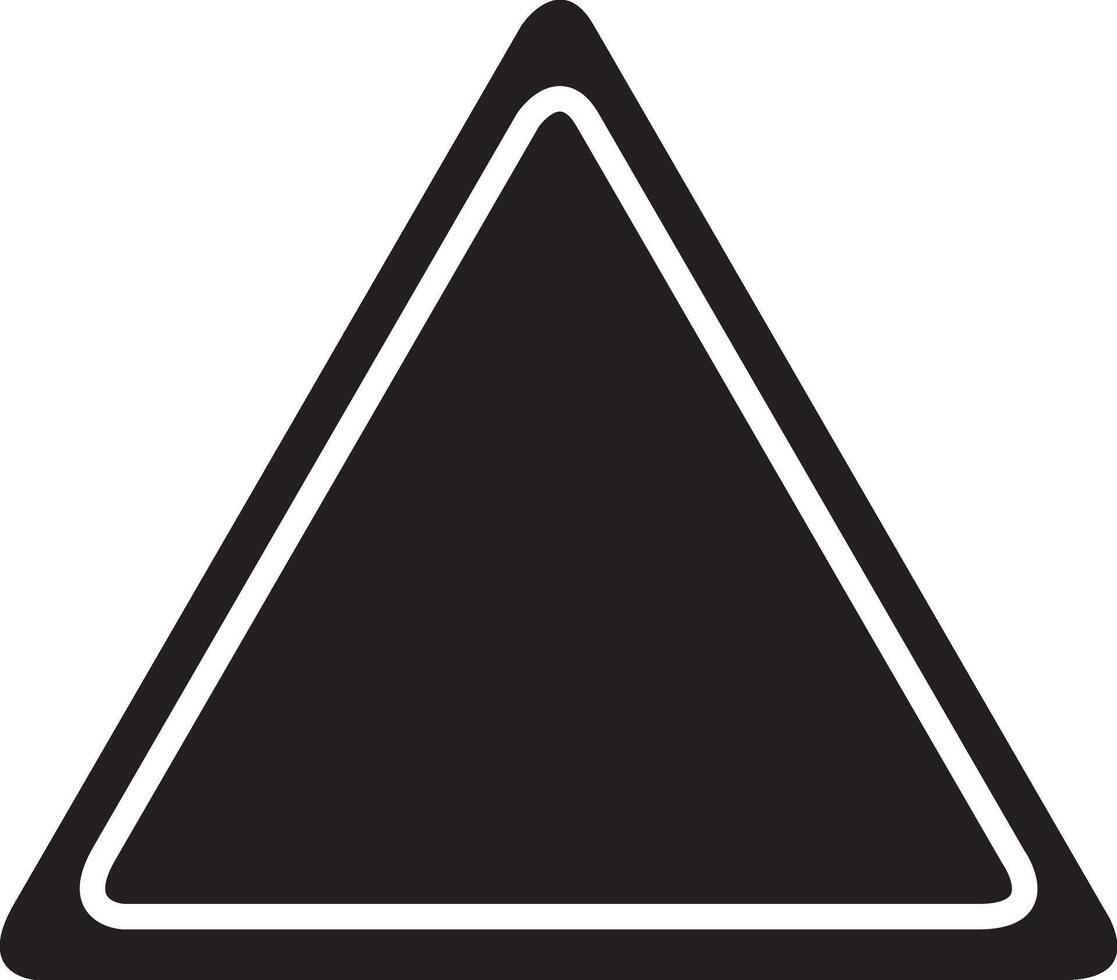 Triangle silhouette icône avec arrondi coins. Triangle forme. vecteur