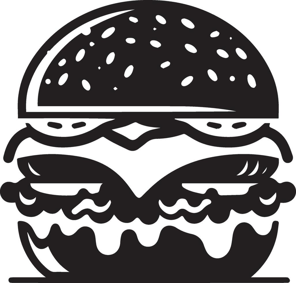 Burger silhouette illustration sur blanc Contexte. Burger logo vecteur