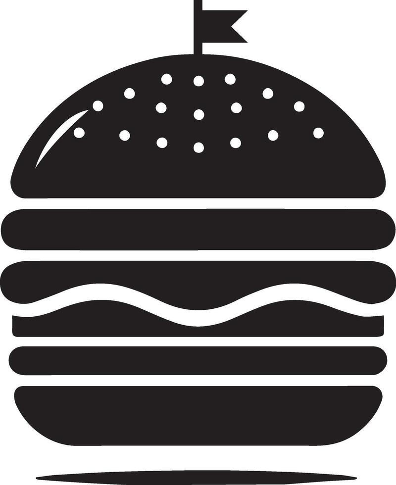 Burger silhouette illustration sur blanc Contexte. Burger logo vecteur