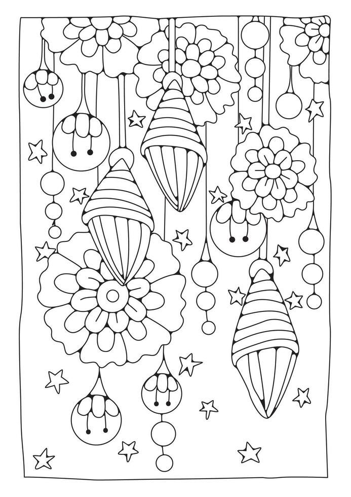 coloration livre page pour les enfants et adultes. noir et blanc fleurs pour dessin. vecteur