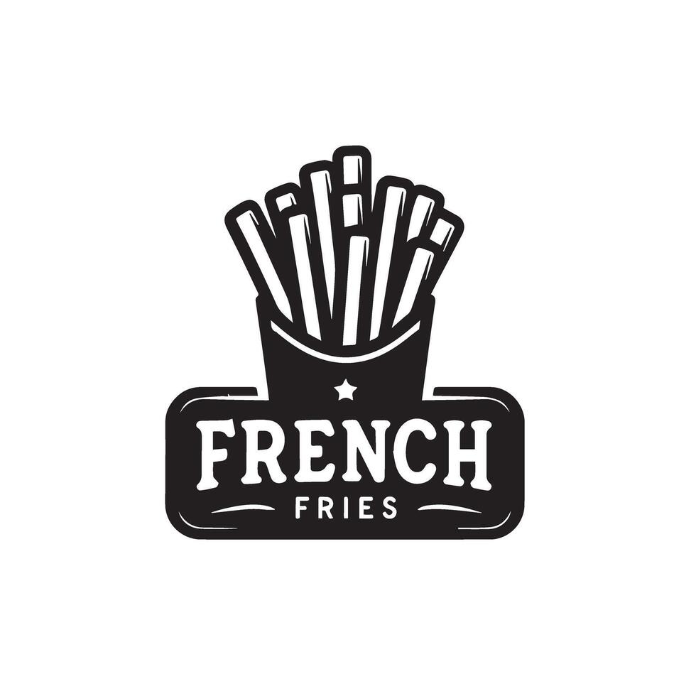 français frites illustration. français frites logo isolé sur blanc Contexte vecteur