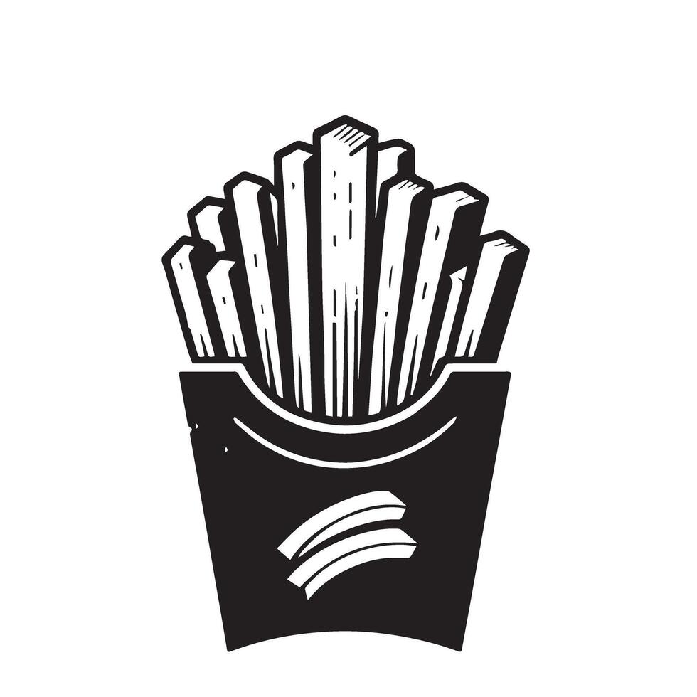 français frites illustration. français frites logo isolé sur blanc Contexte vecteur