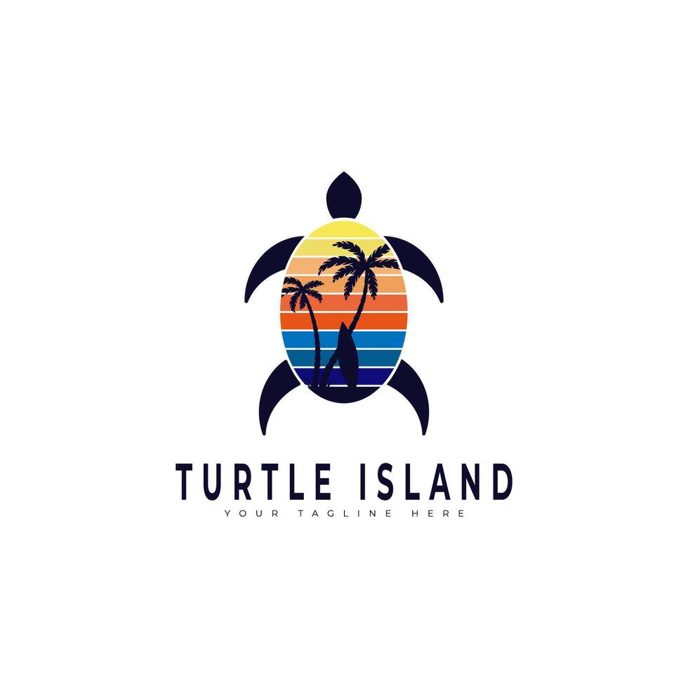 tortue île logo vecteur