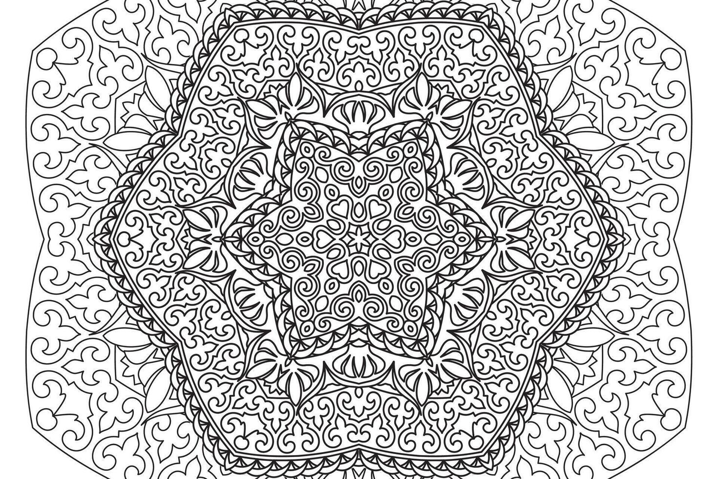 mandala coloration relaxation et méditation page pour des gamins et adultes. circulaire modèle mandala. décoratif Oriental et arabe ornement ethnique style. ligne art dessin coloration page vecteur