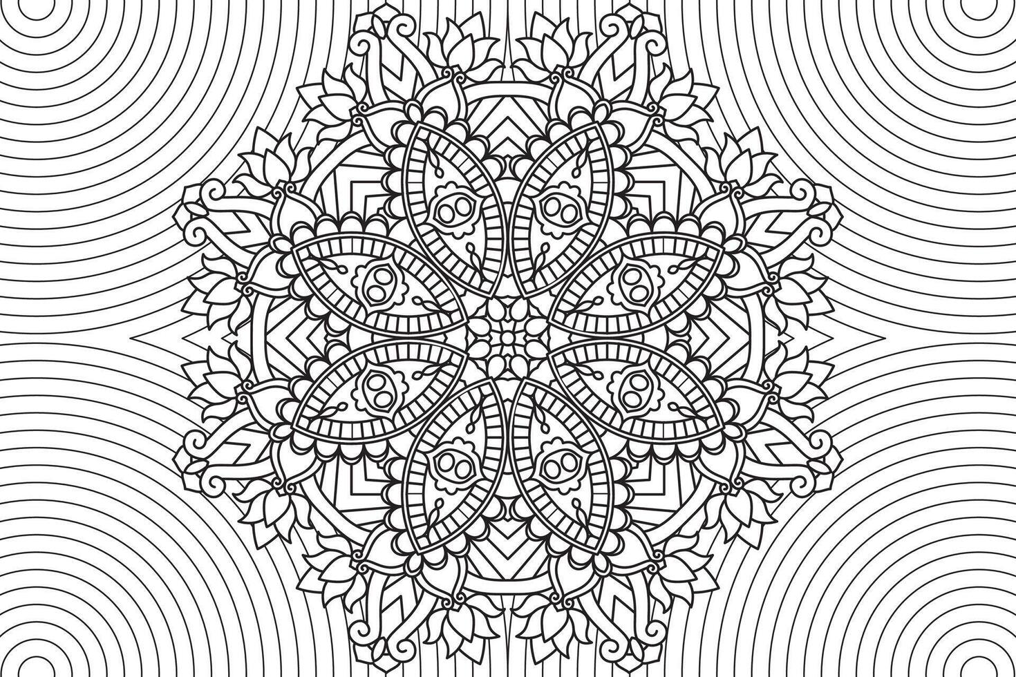 mandala coloration relaxation et méditation page pour des gamins et adultes. circulaire modèle mandala. décoratif Oriental et arabe ornement ethnique style. ligne art dessin coloration page vecteur