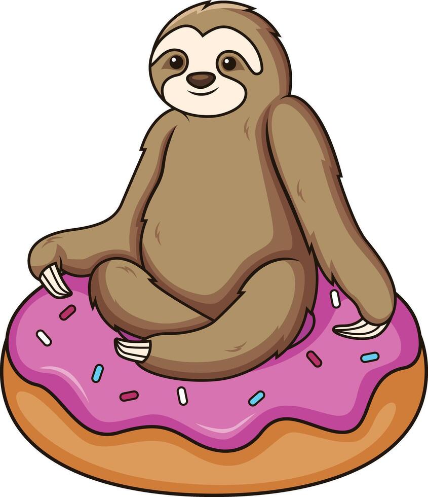 la paresse sur une Donut illustration vecteur