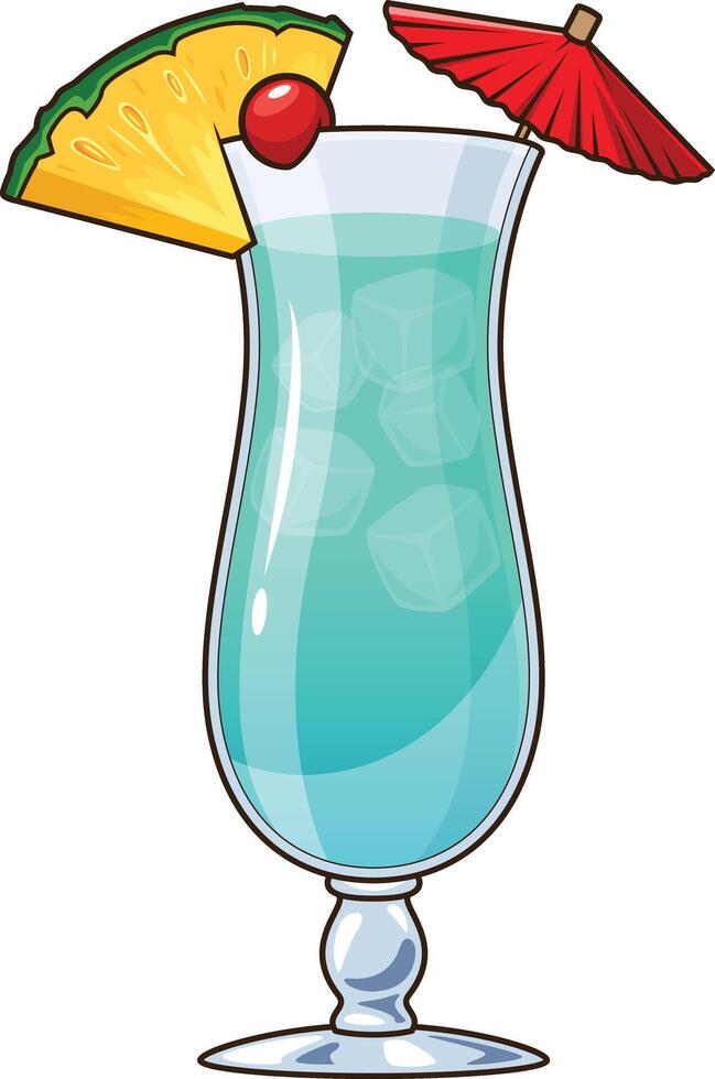 bleu hawaïen cocktail illustration vecteur