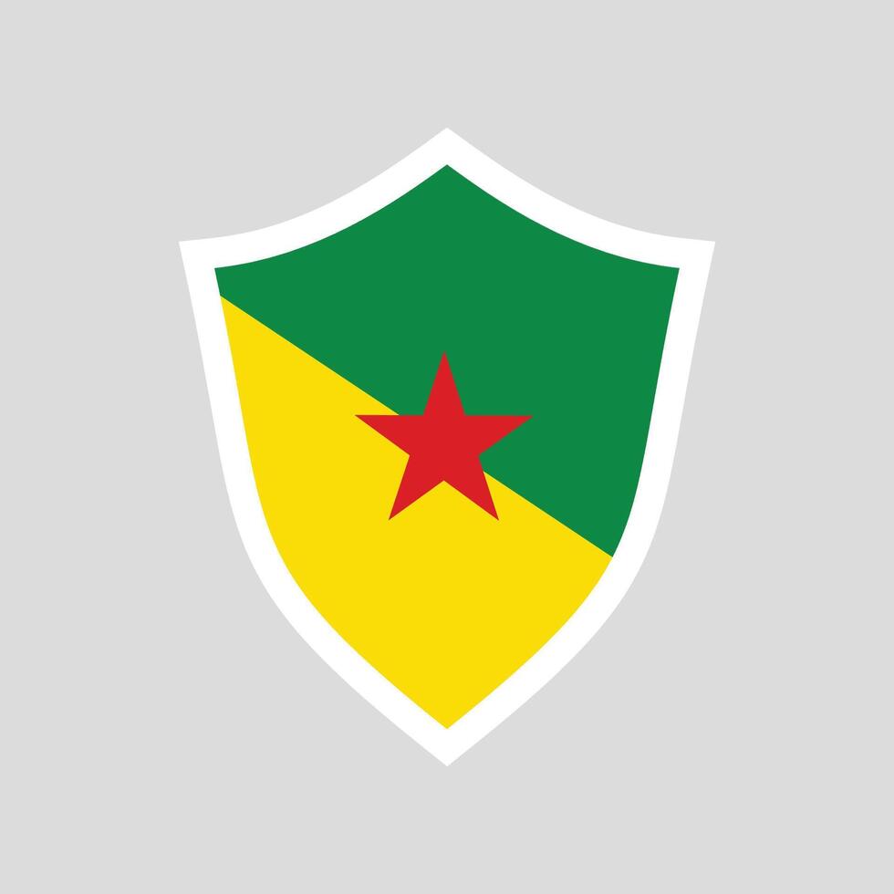 français Guyane drapeau dans bouclier forme Cadre vecteur