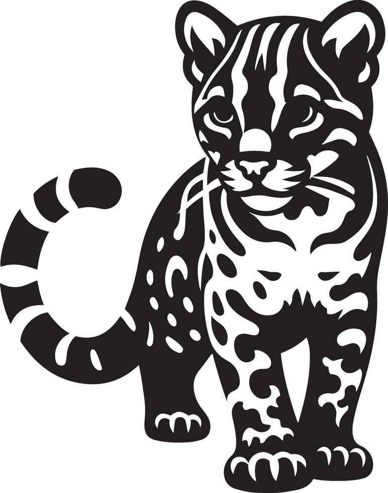 ocelot chat permanent silhouette illustration. vecteur