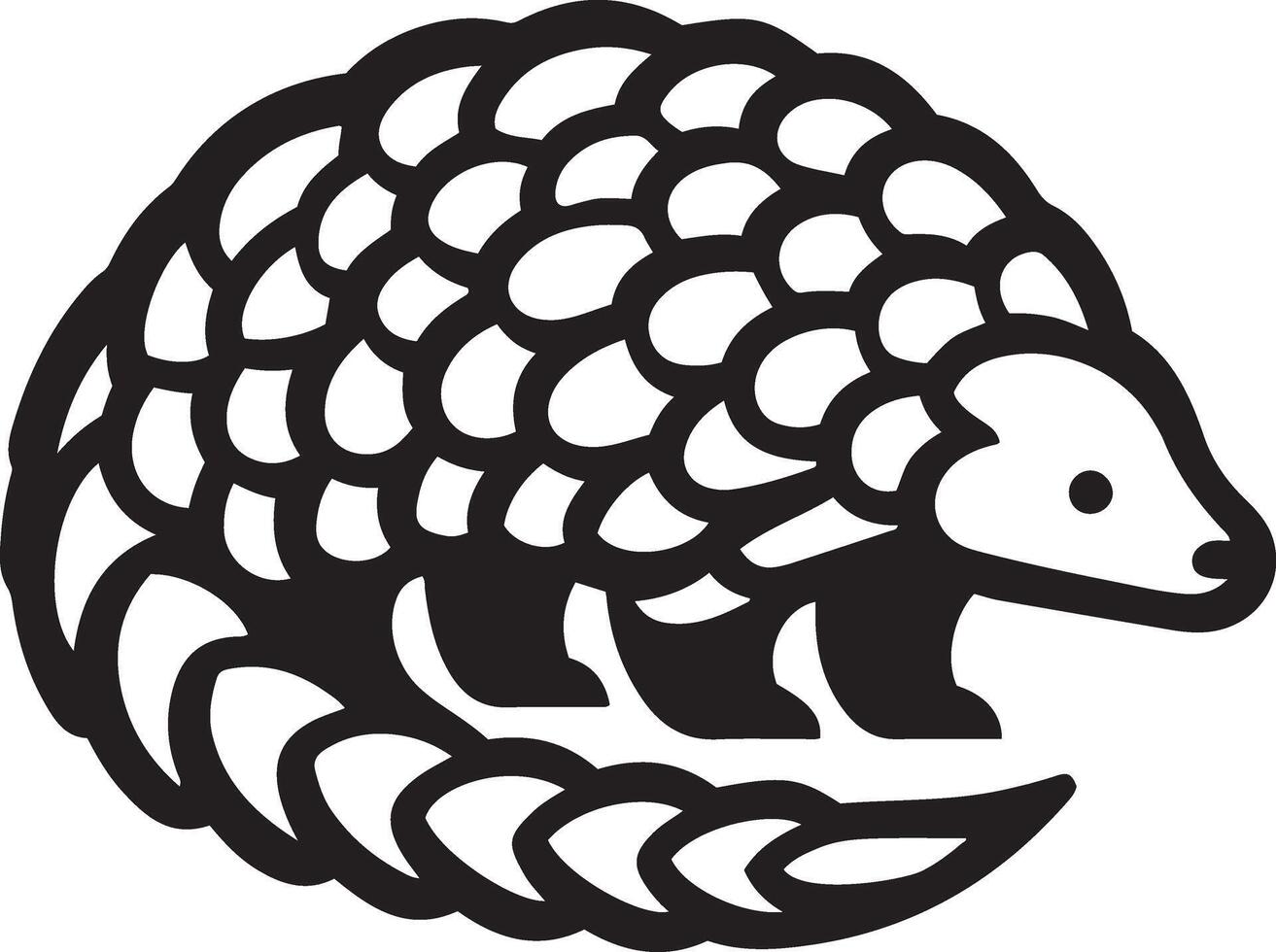 pangolin silhouette contour illustration. vecteur