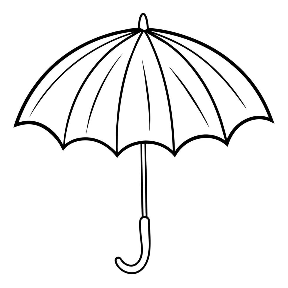 parapluie contour coloration livre page ligne art illustration numérique dessin vecteur