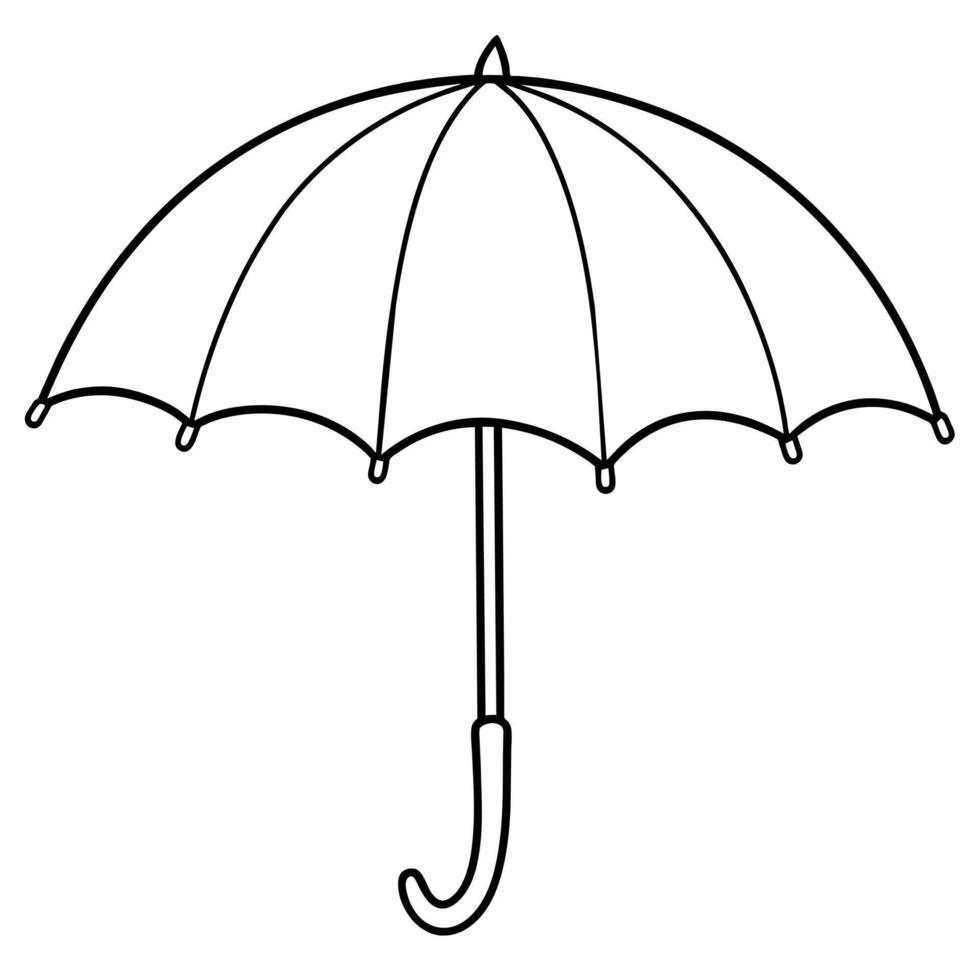 parapluie contour coloration livre page ligne art illustration numérique dessin vecteur