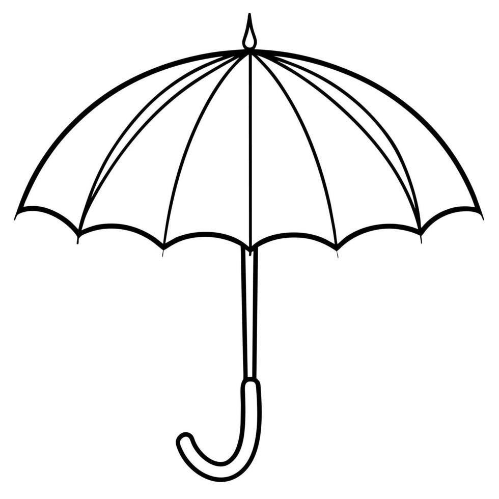 parapluie contour coloration livre page ligne art illustration numérique dessin vecteur