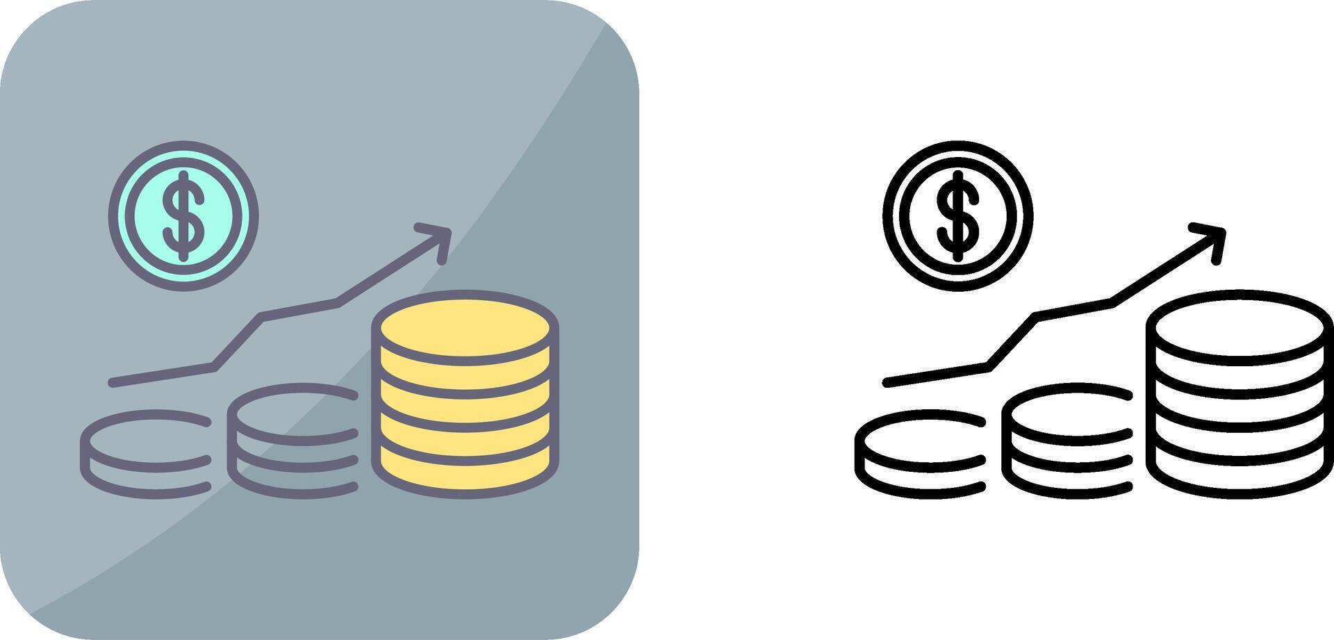 argent croissance icône conception vecteur