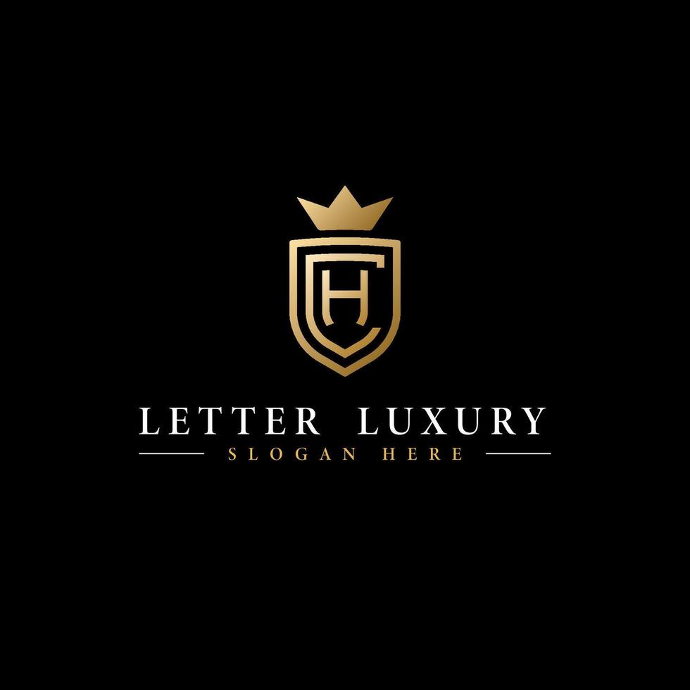 ch lettre luxe logo bouclier vecteur