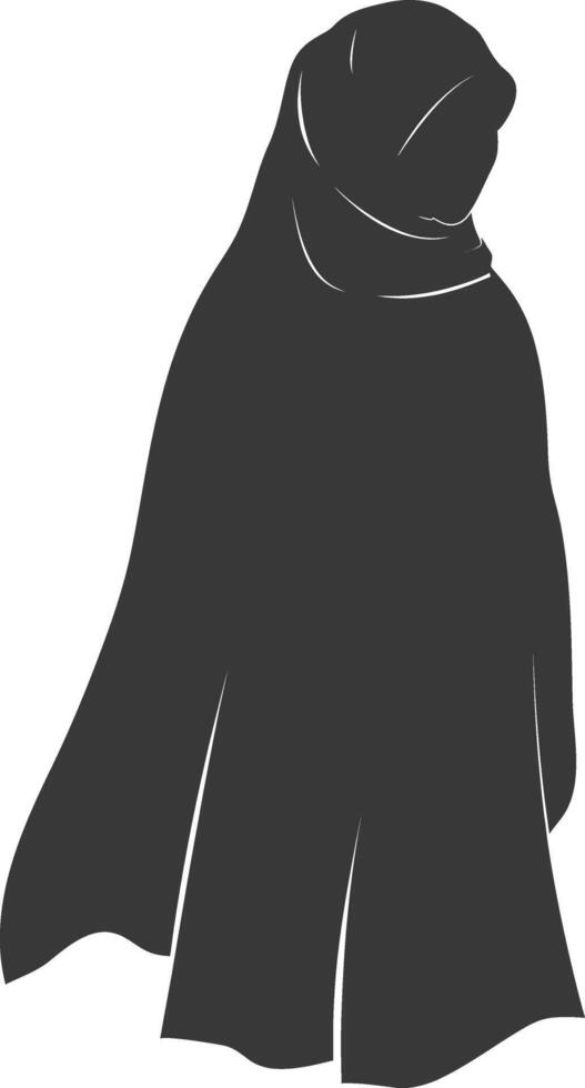 silhouette hijab symbole noir Couleur seulement vecteur